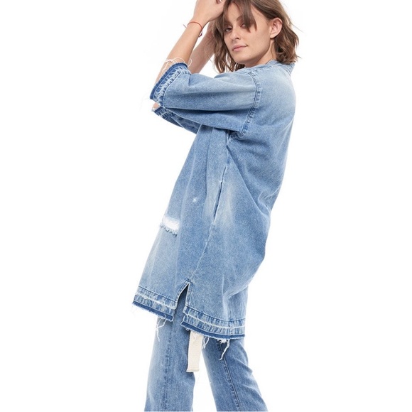 Free People x Sandrine Rose Denim Kimono New NWOT - Picture 4 of 12